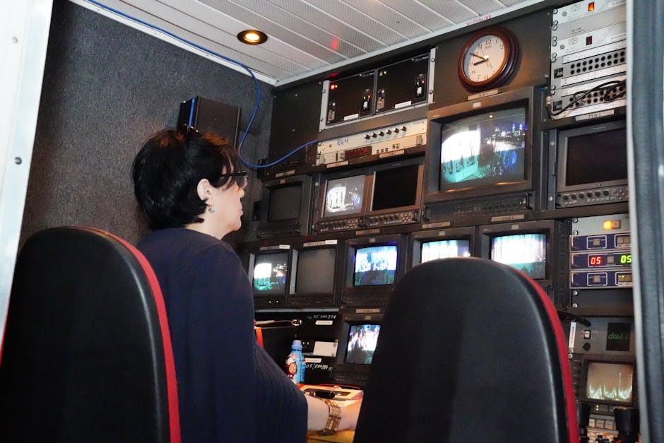 Local TV control room during election night showing hyperlocal CTV PMP yield spikes on monitors